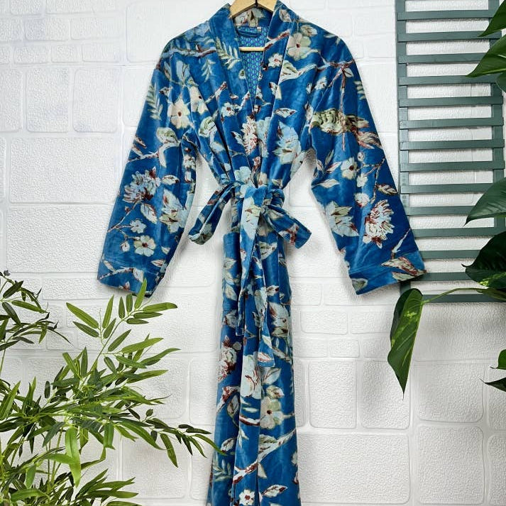 Blue Luxury Velvet Robe