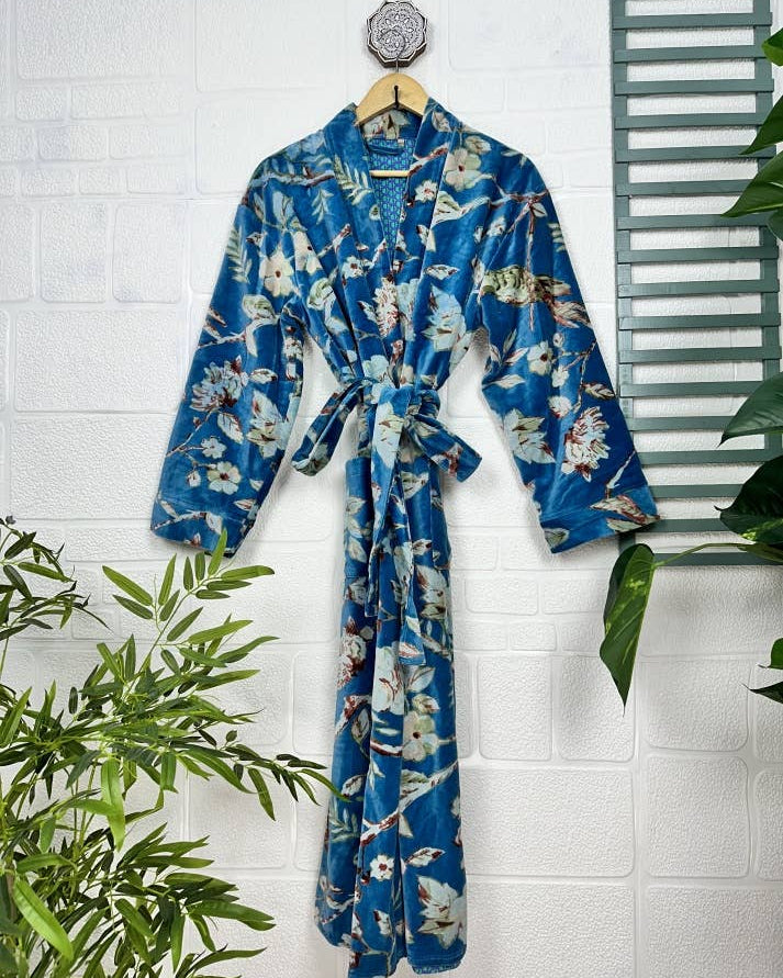 Blue Luxury Velvet Robe