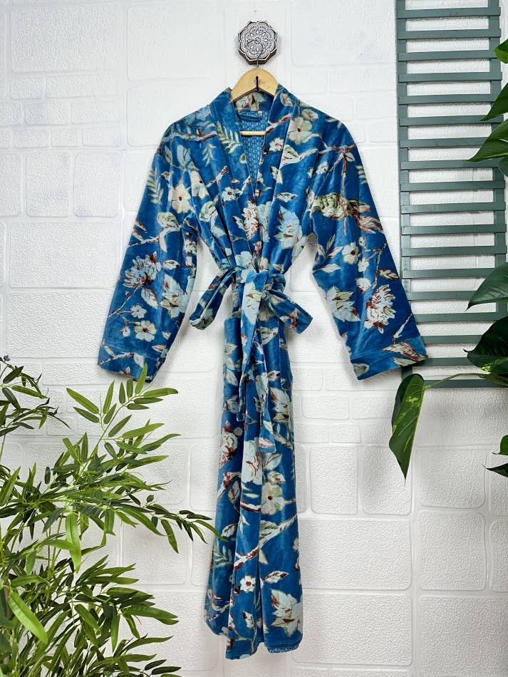 Blue Luxury Velvet Robe