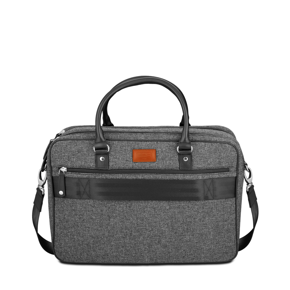 Williams Computer Bag in Grey Leather