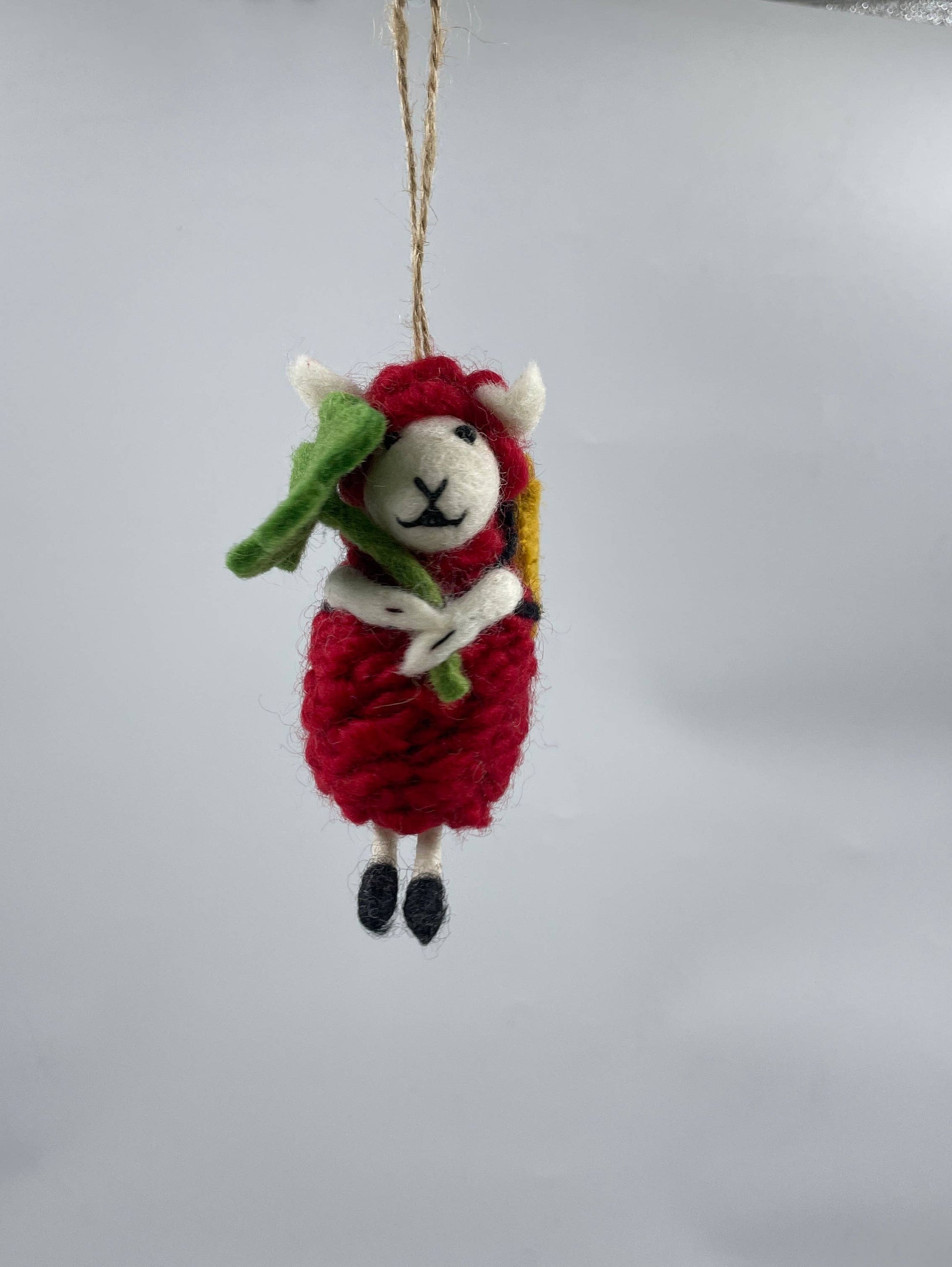 Felt Sheep With Flower Christmas  Decoration