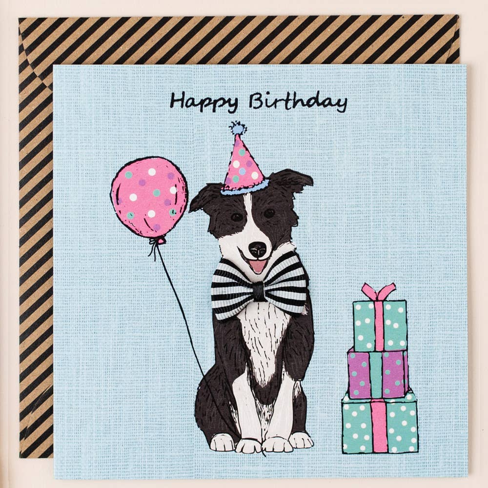 Birthday Border Collie Card