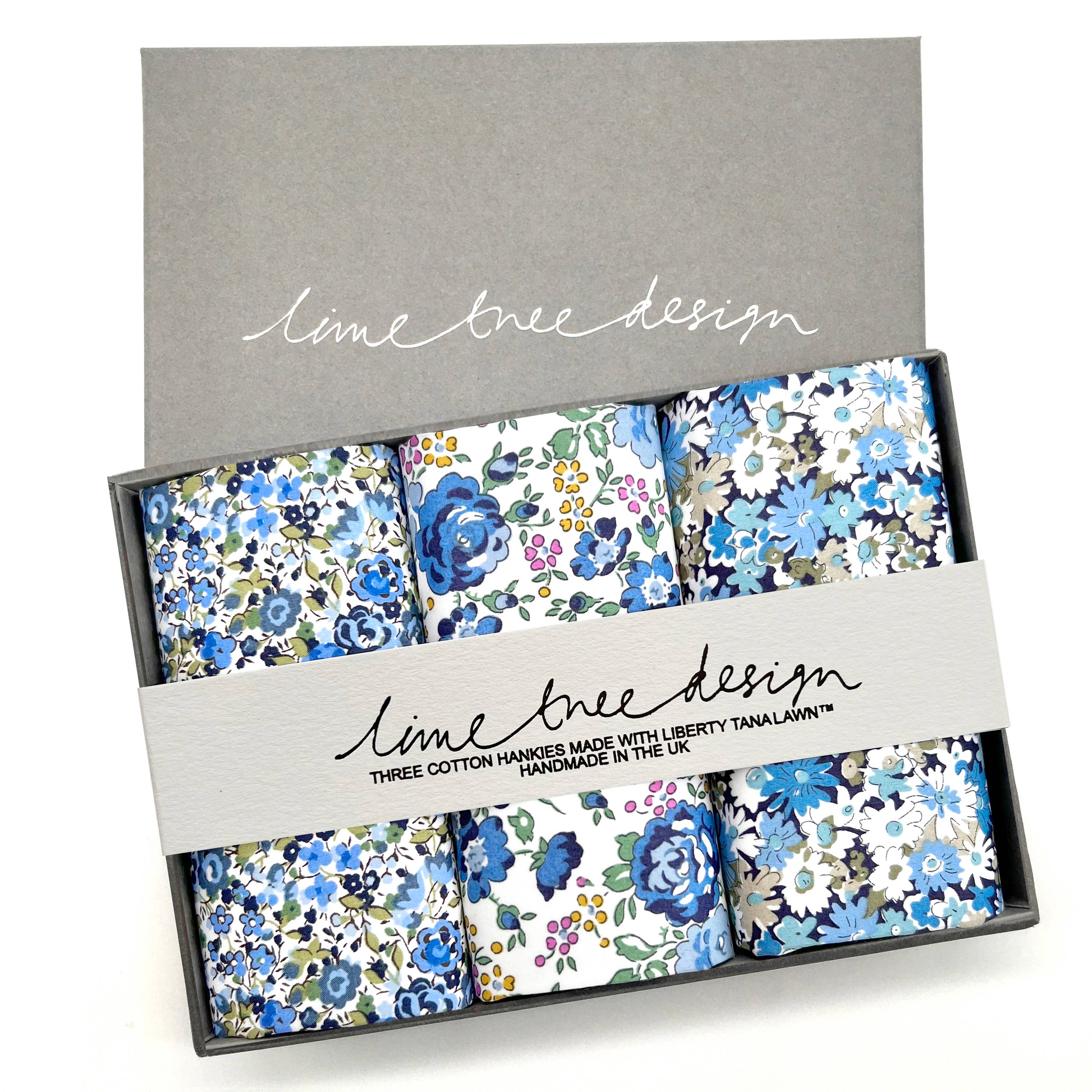 3 Hankies made with Liberty Fabric - Gloria