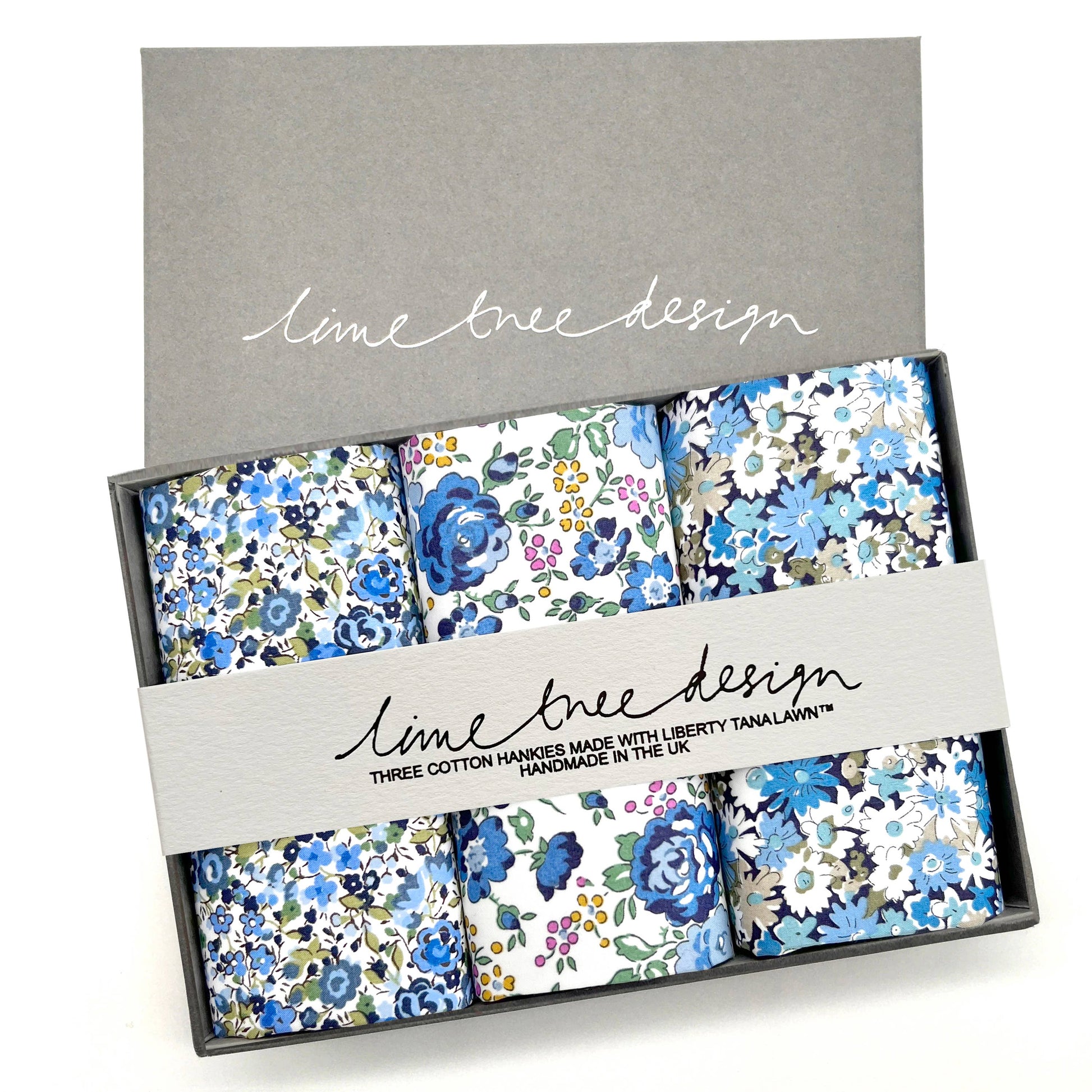 3 Hankies made with Liberty Fabric - Gloria