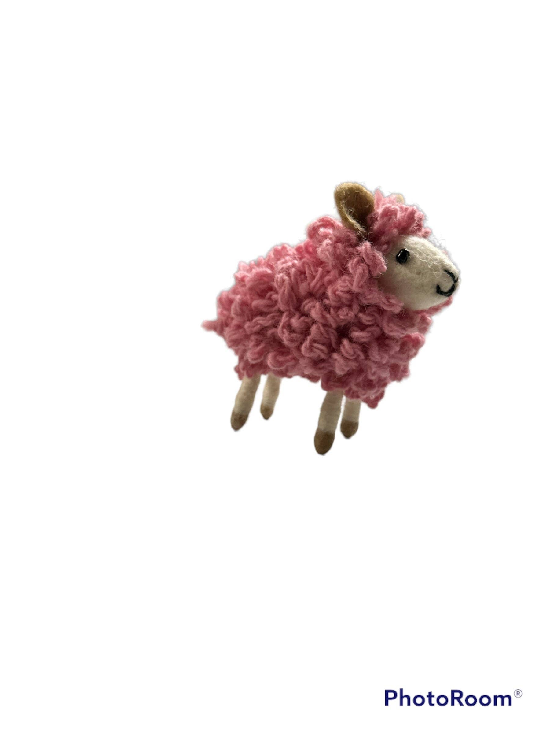 Handmade Pink Felt Pink Knot Sheep Decoration