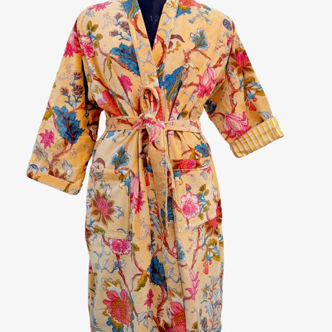 Butter Yellow Velvet Robe
