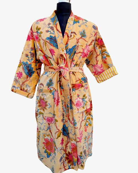 Butter Yellow Velvet Robe