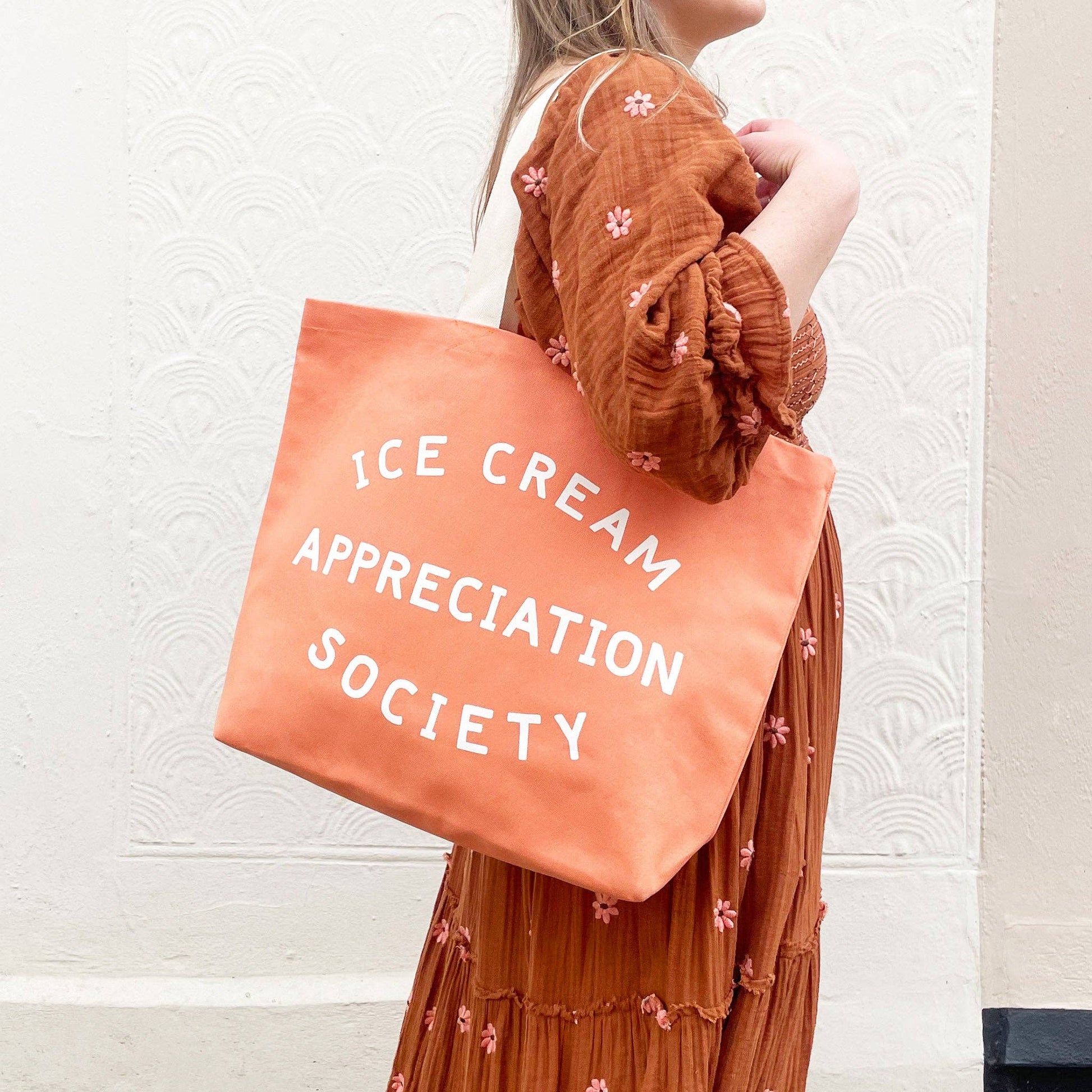 Ice Cream Appreciation Society - Peach Canvas Tote Bag