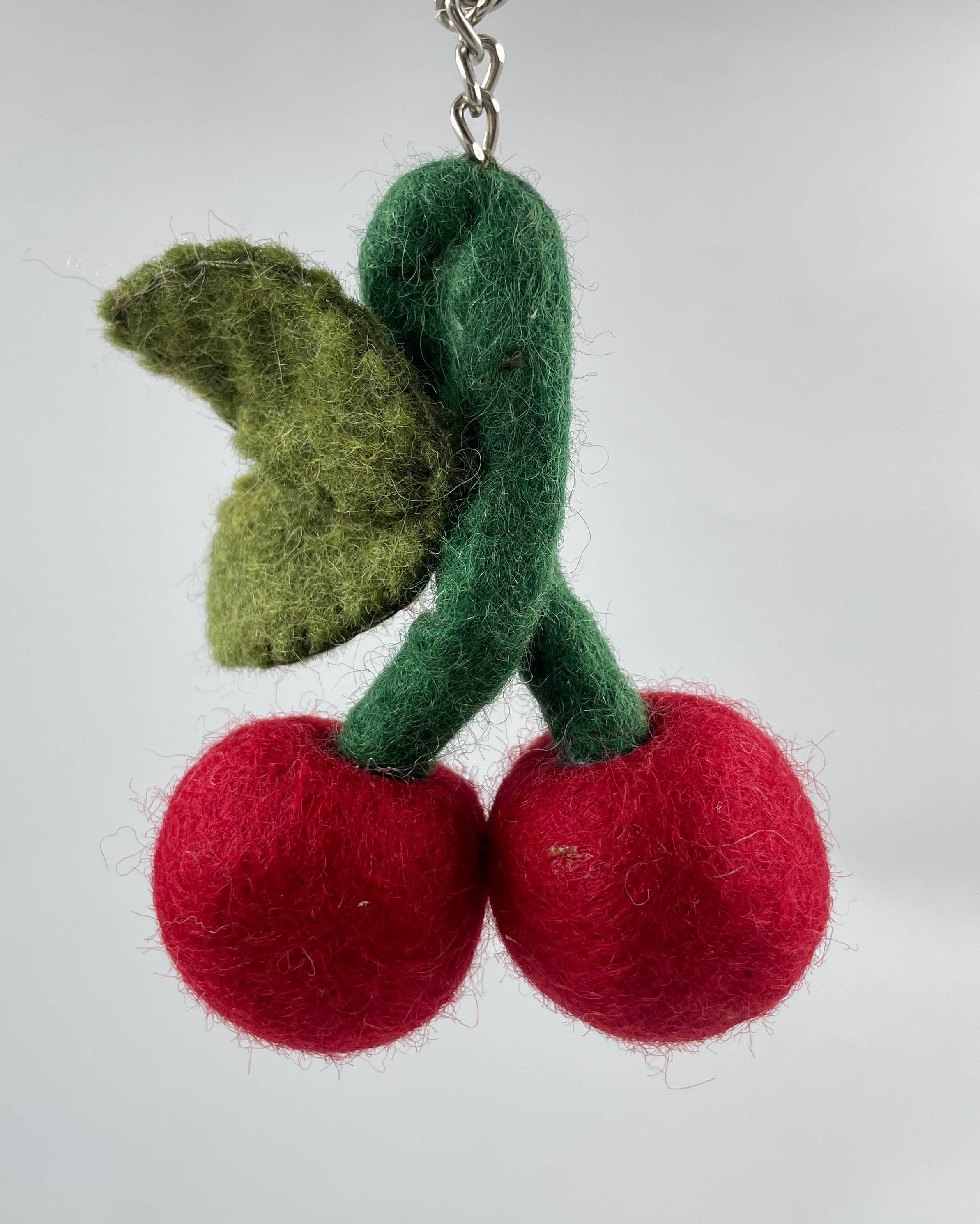 Cherry Keyring - Felt, Handmade