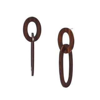 Branch - Double Oval Redwood Link Earrings