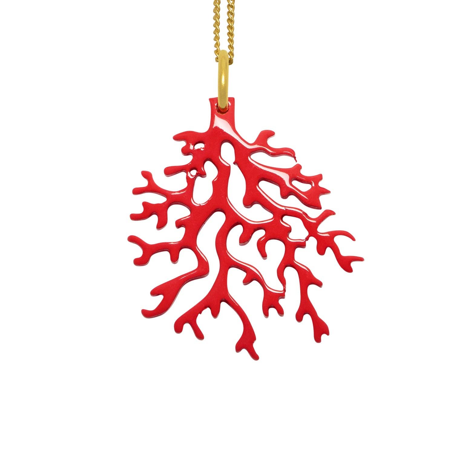 Pink coral shaped pendant - Gold
