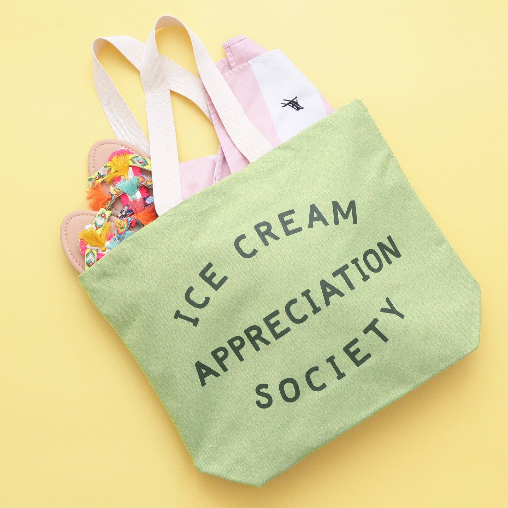 Ice Cream Appreciation Society - Pistachio Canvas Tote Bag