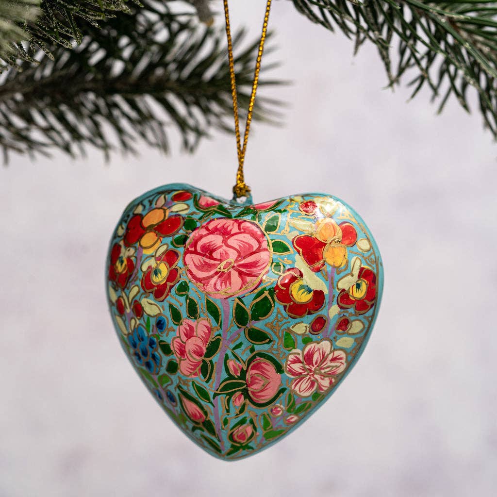 Indian 11 Floral Hanging Heart Ornament