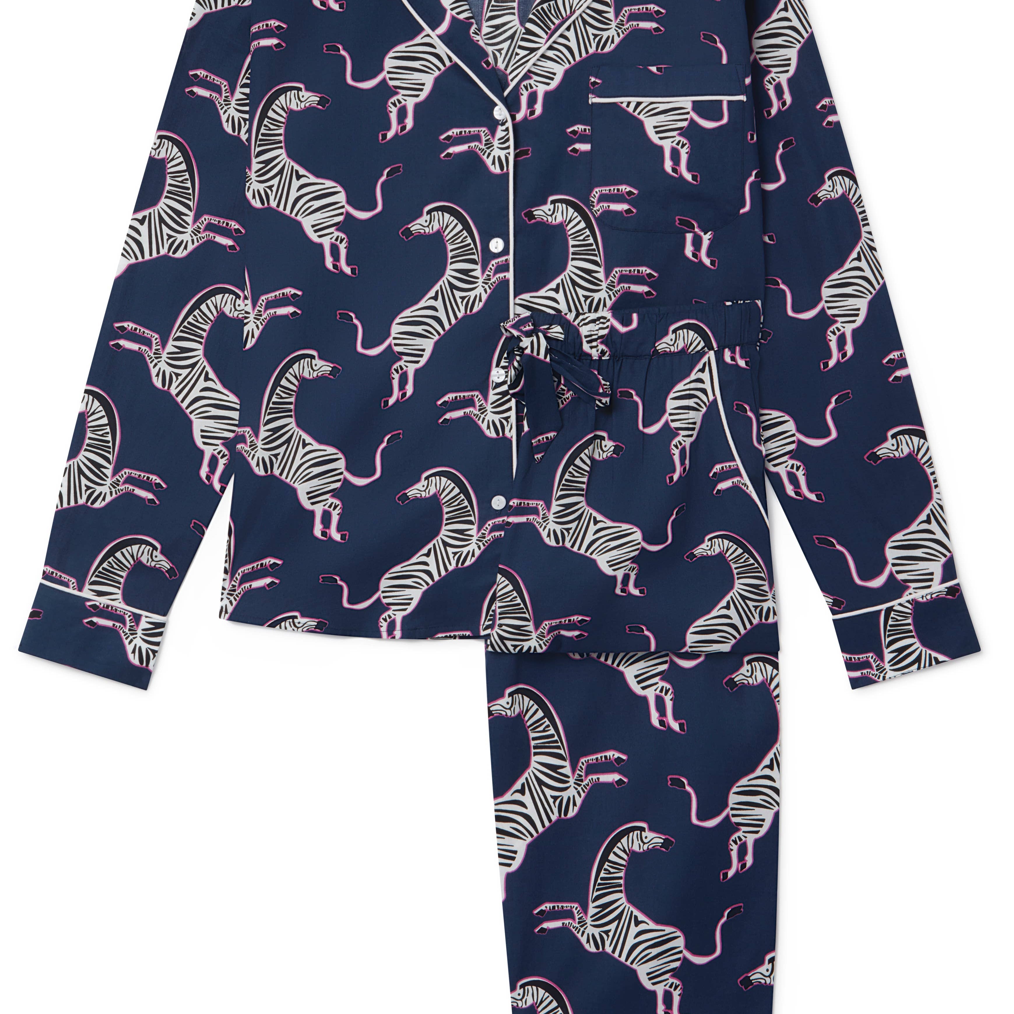 Women's Medium Organic Cotton Pyjama Trouser Set - Pink Zebra