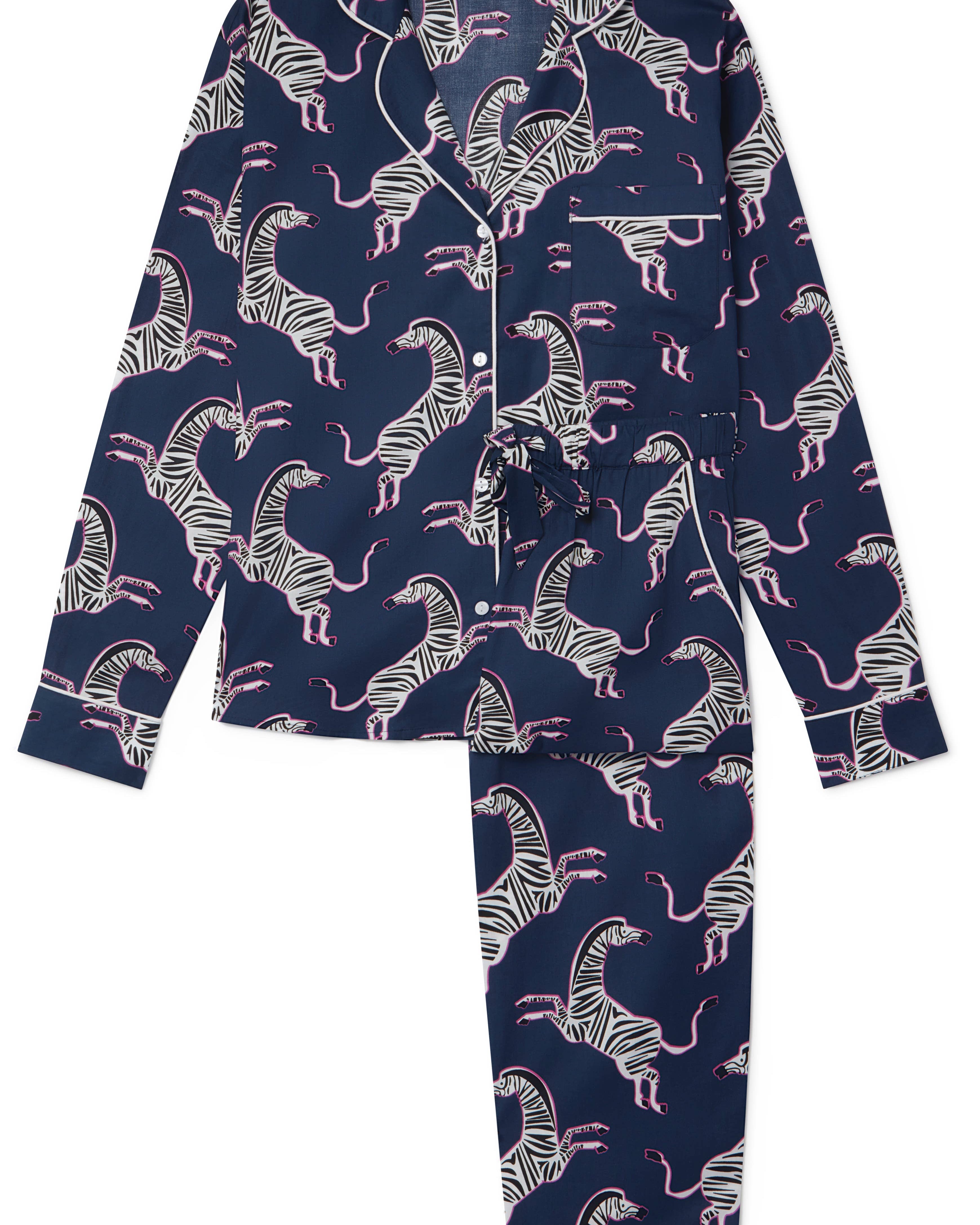 Women's Medium Organic Cotton Pyjama Trouser Set - Pink Zebra