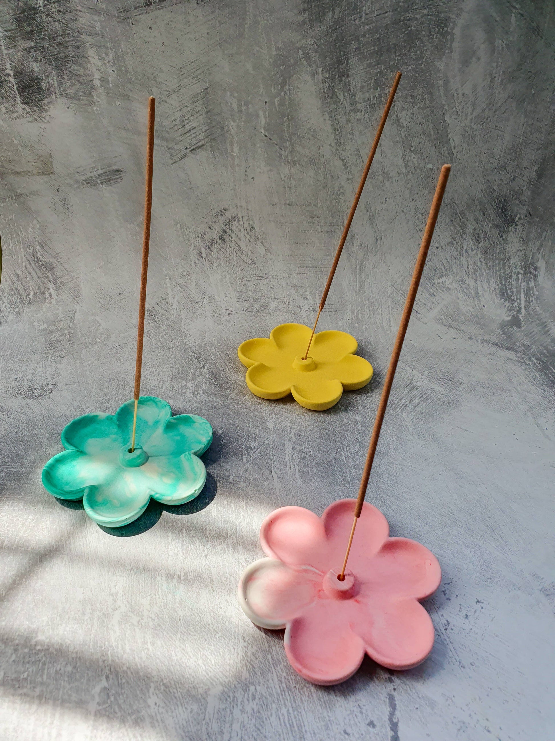 Incense Holder - Concrete - Handmade - Spring Home Decor: Ivory