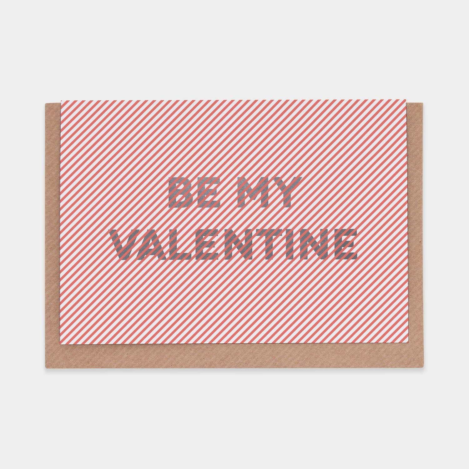 Valentine (Stripes) Greetings Card