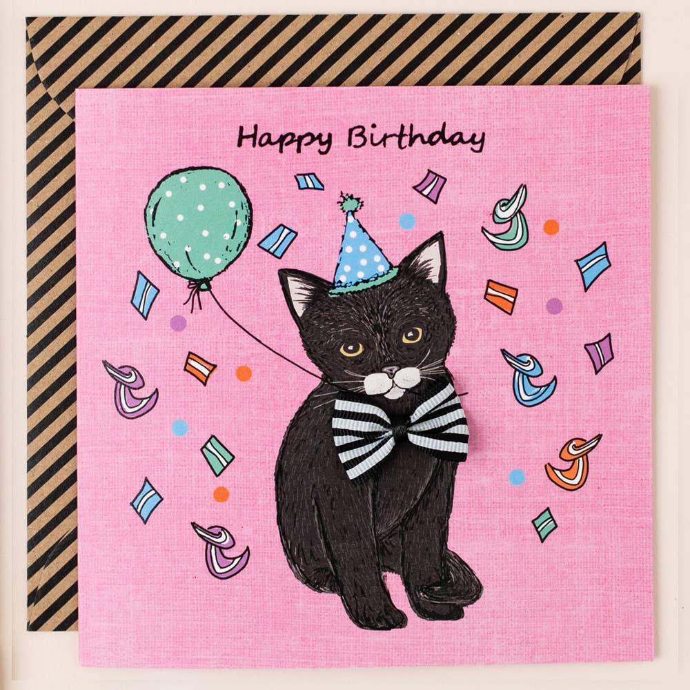 Birthday Black Cat Card