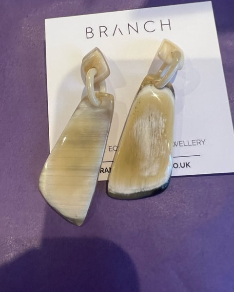 Branch - Natural Horn Drop Earring