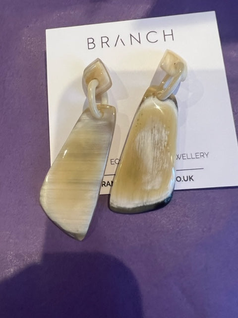 Branch - Natural Horn Drop Earring