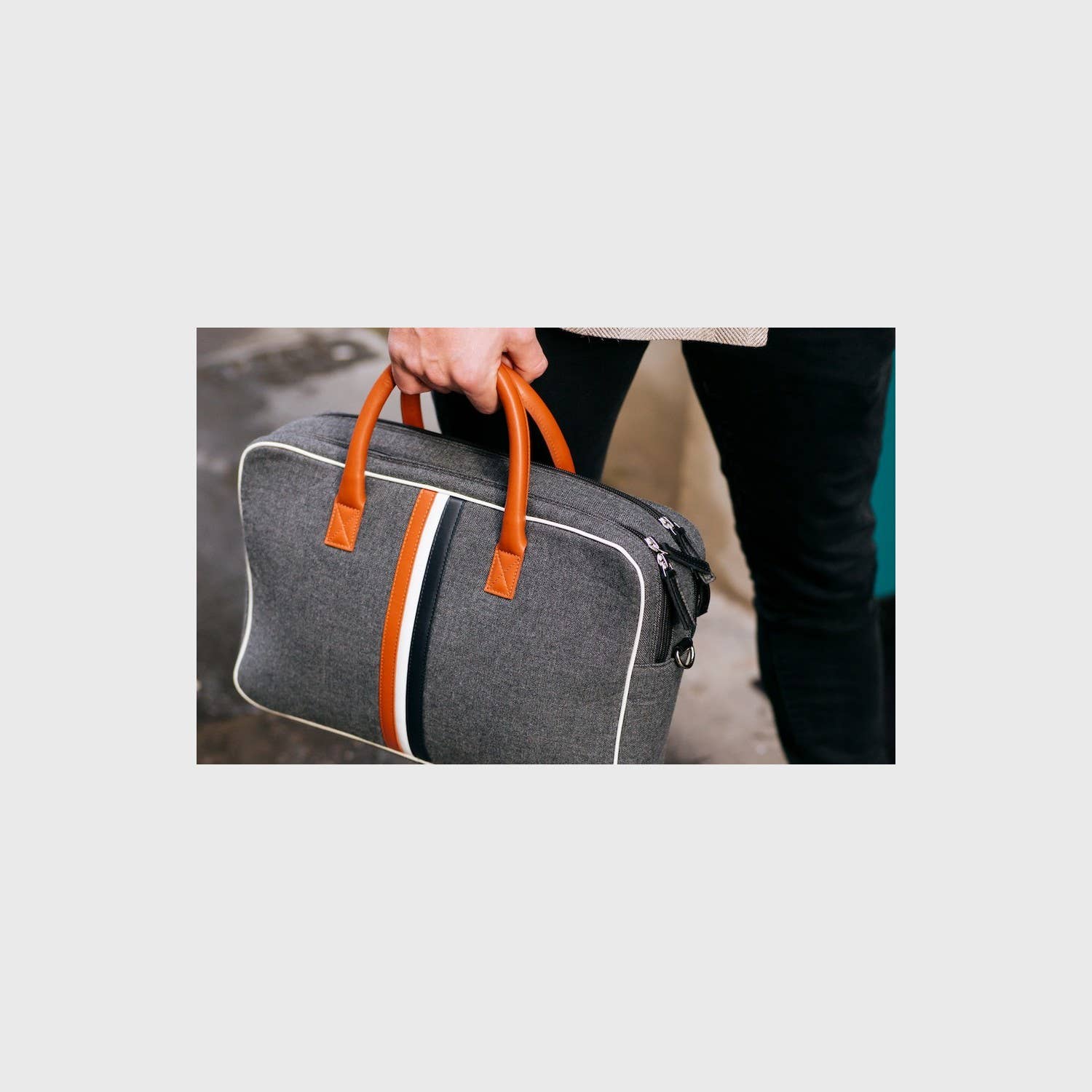 Enzo Large Grey Computer Bag