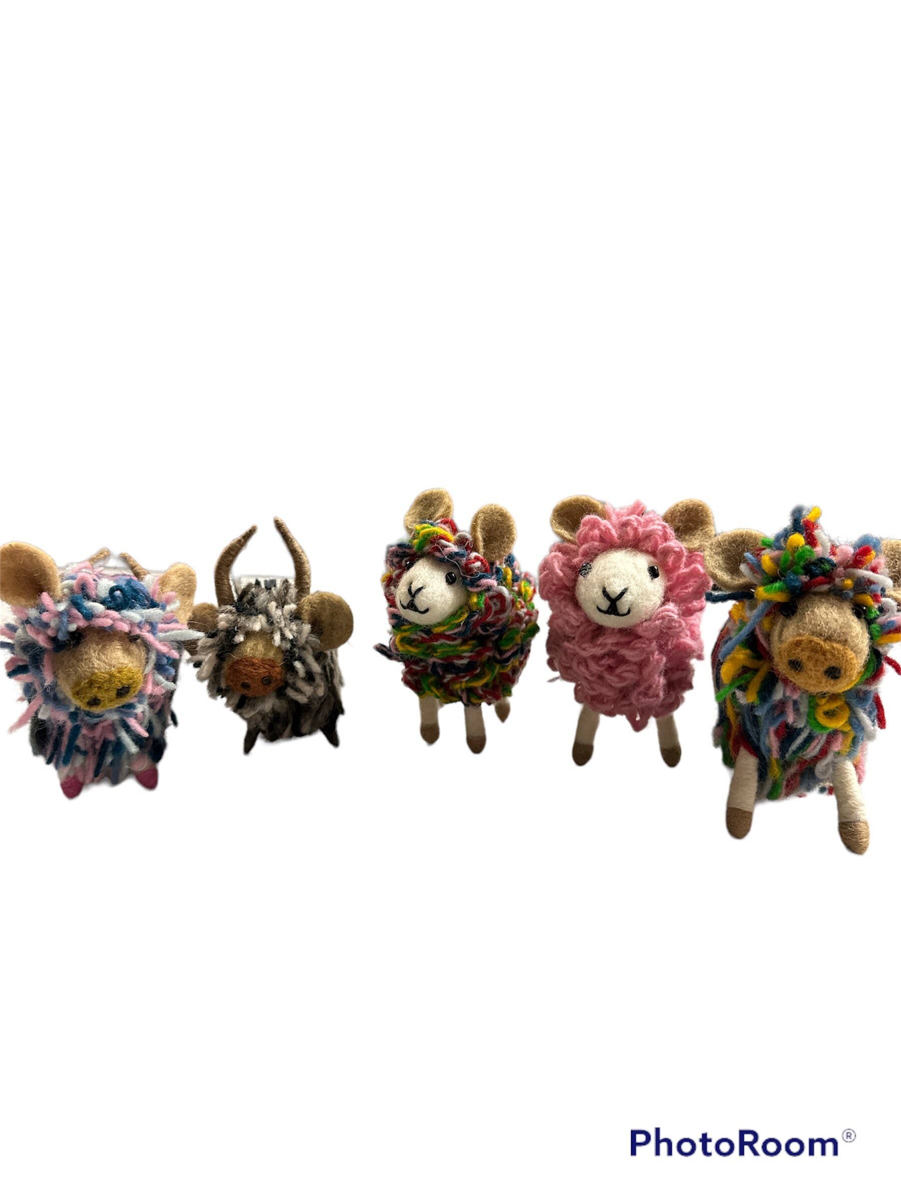 Handmade Pink Felt Pink Knot Sheep Decoration