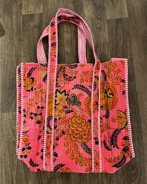 Velvet Tote - Pink