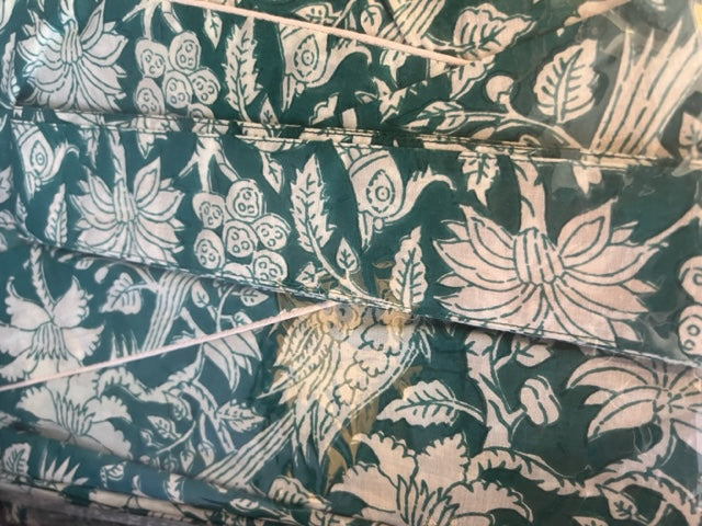 kantha - Cotton kimono dark green