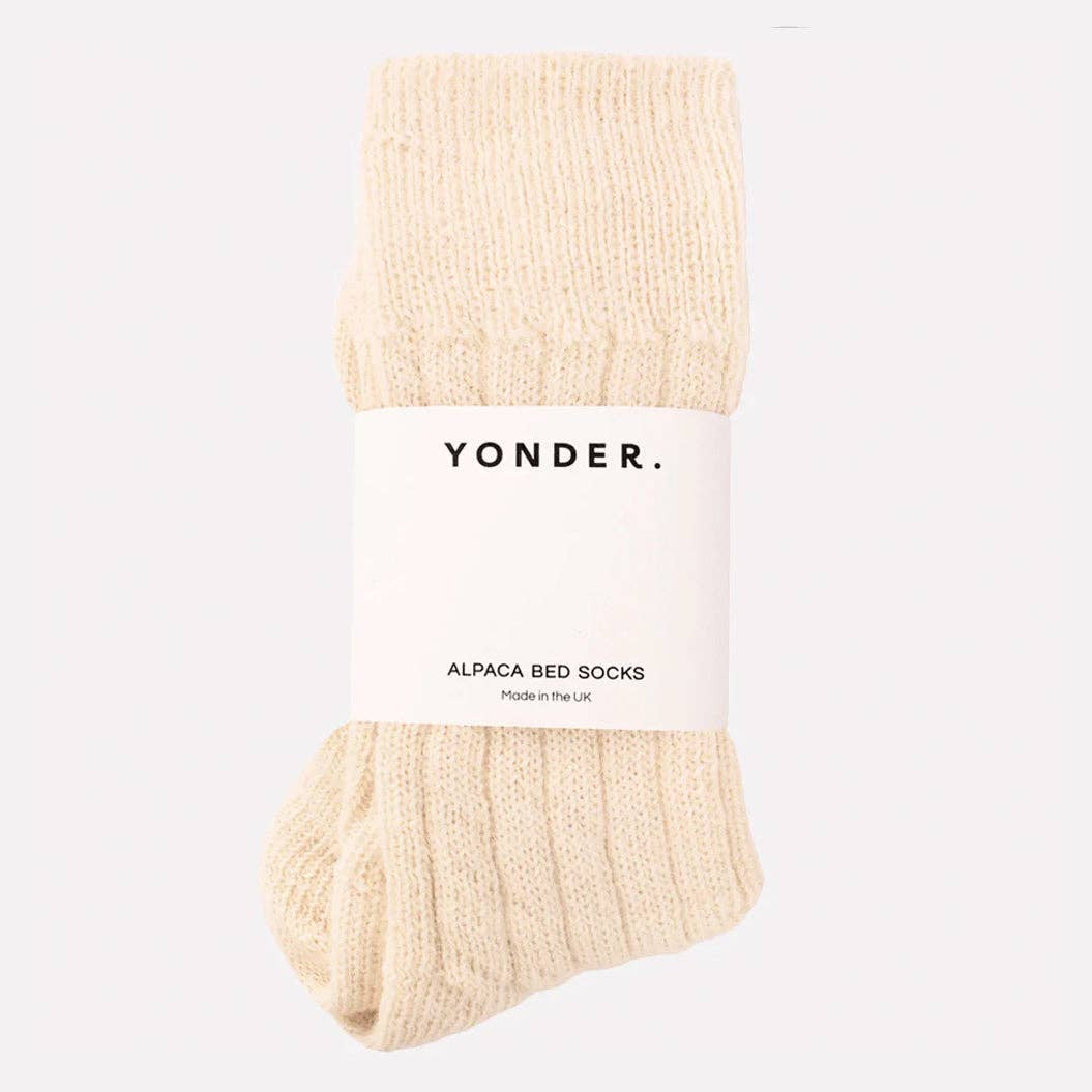 Alpaca Bed Socks | Cream: 4-8