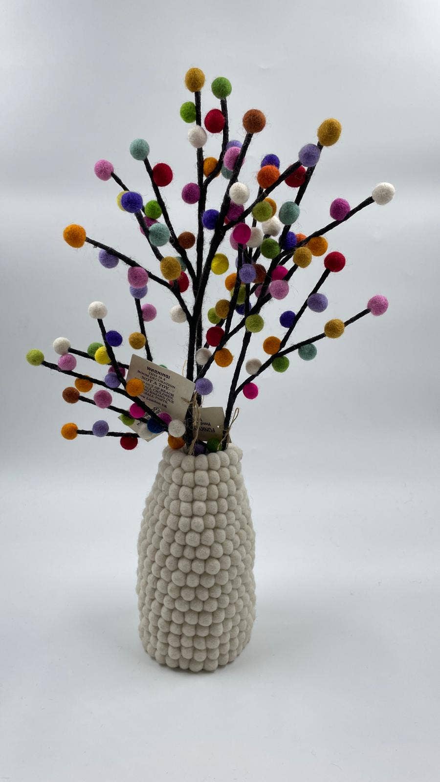 Handmade Multicolor  pom pom Japanese cherry Felted Flower