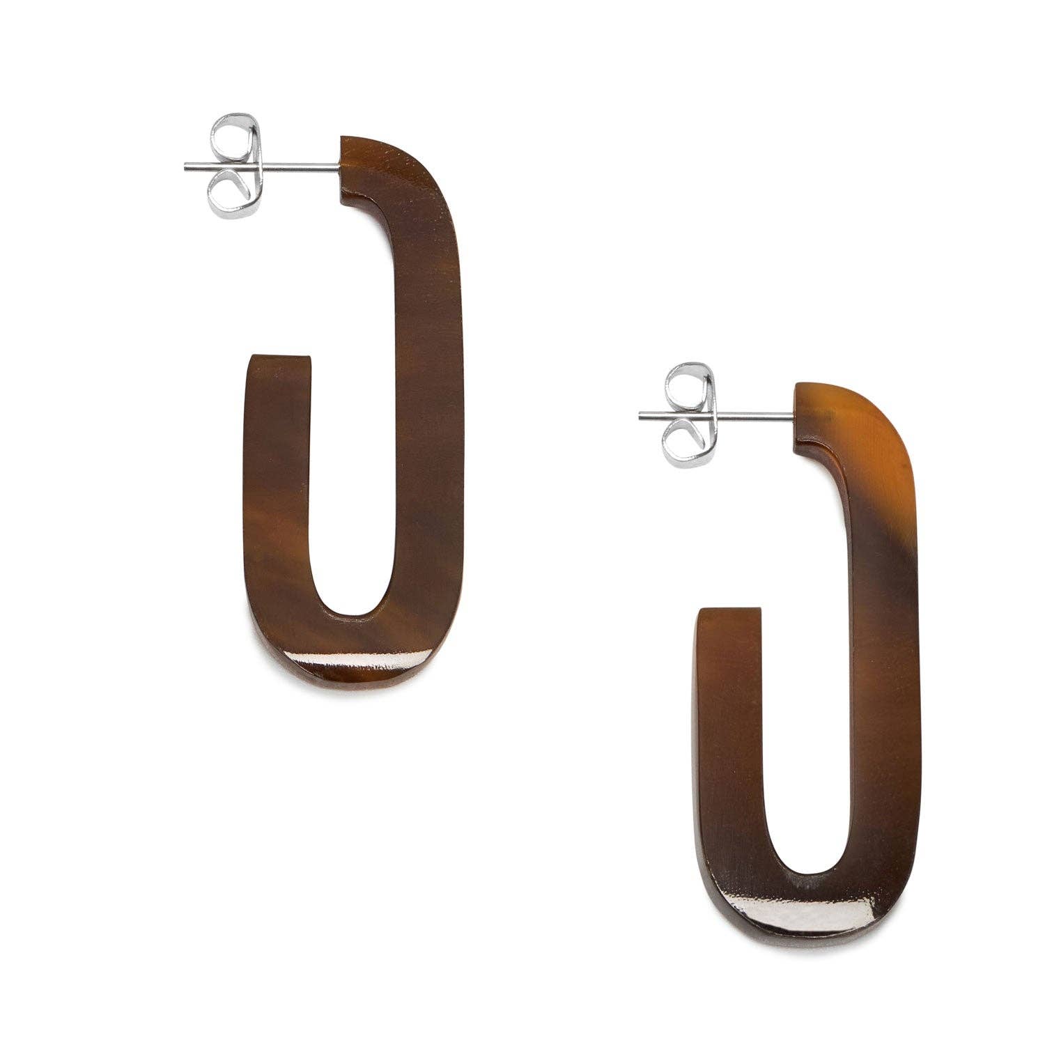 Oblong horn hoop - Brown Natural