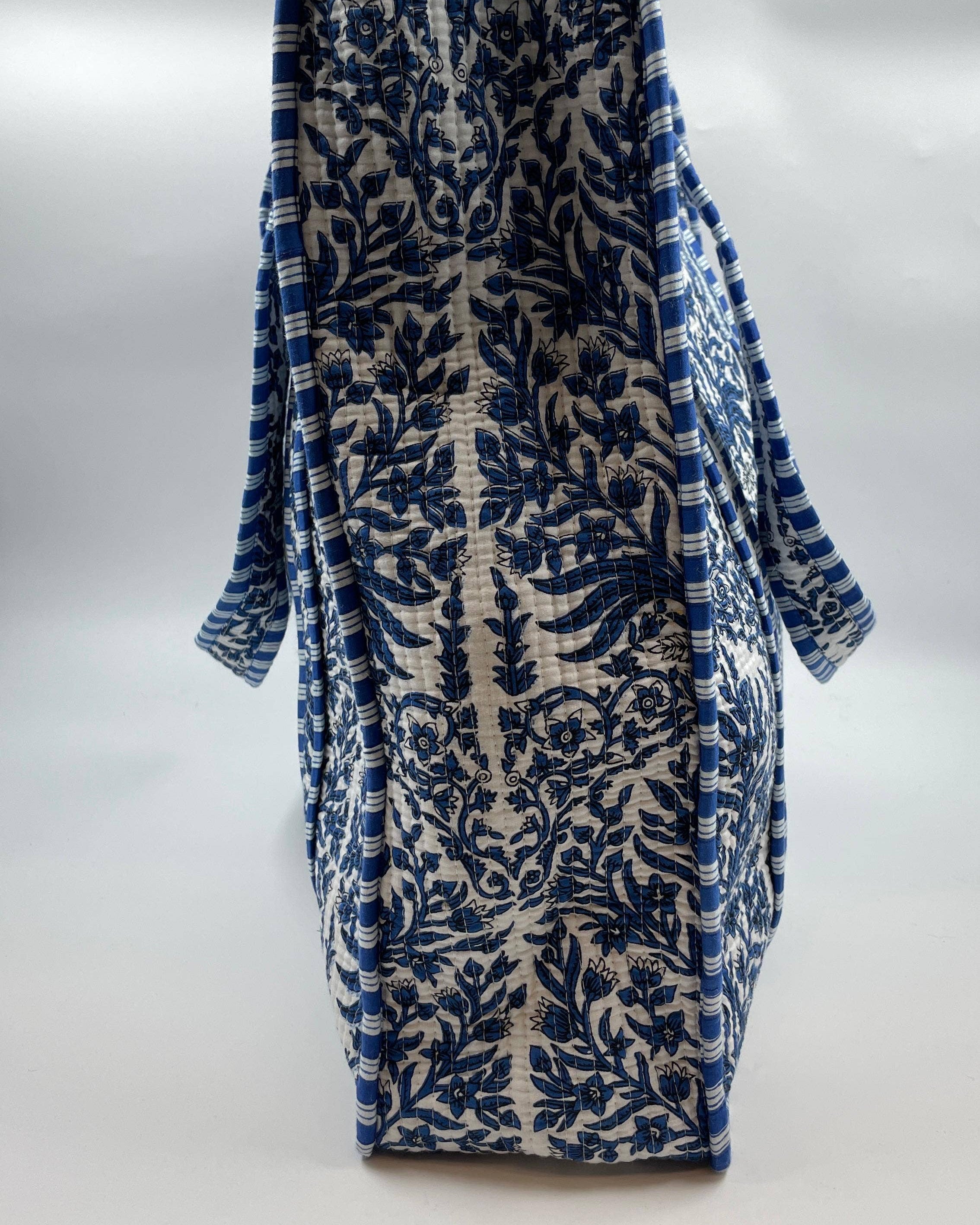Blue & White Kantha Quilted Tote Bag