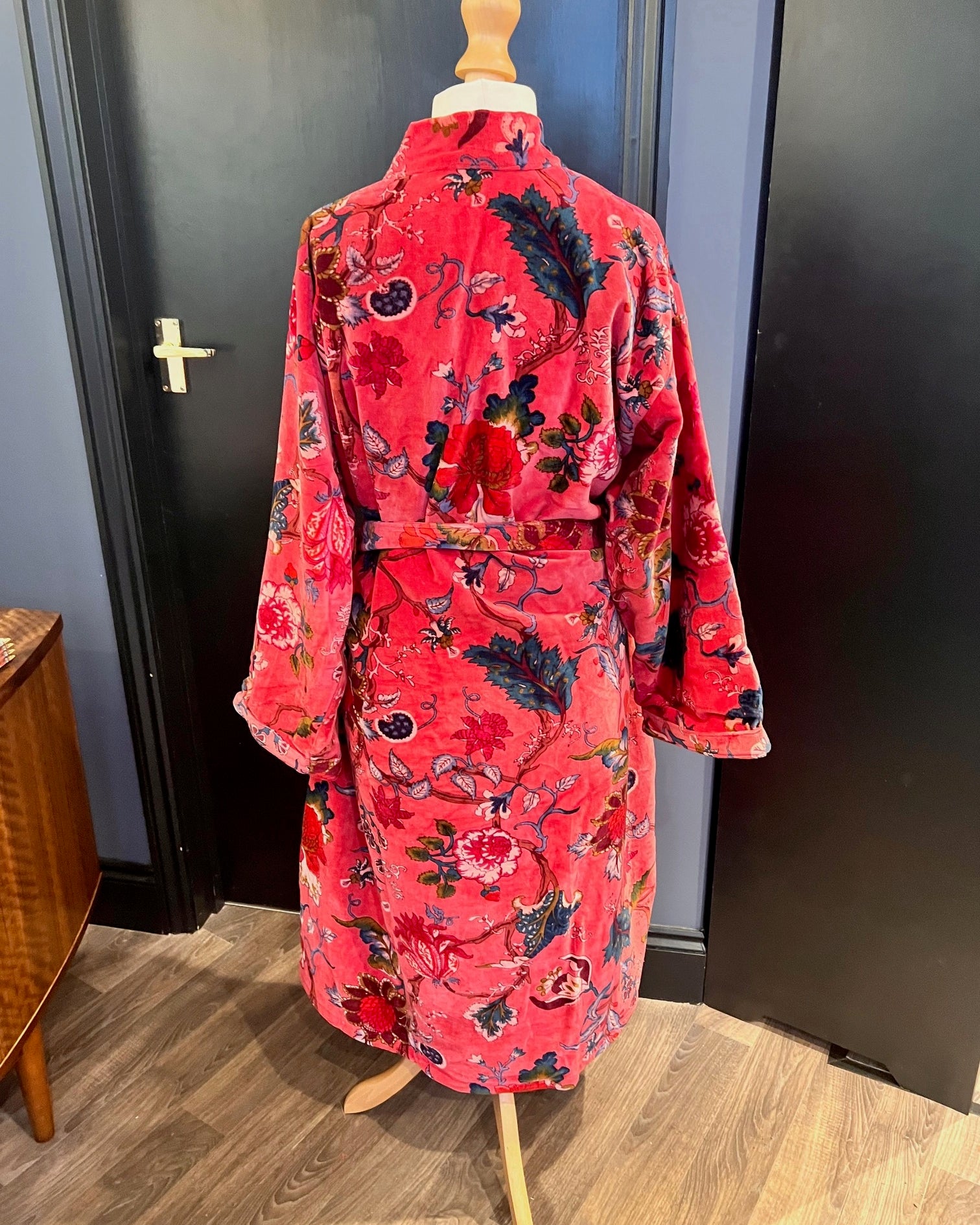 Rose Pink Botanical Velvet Robe
