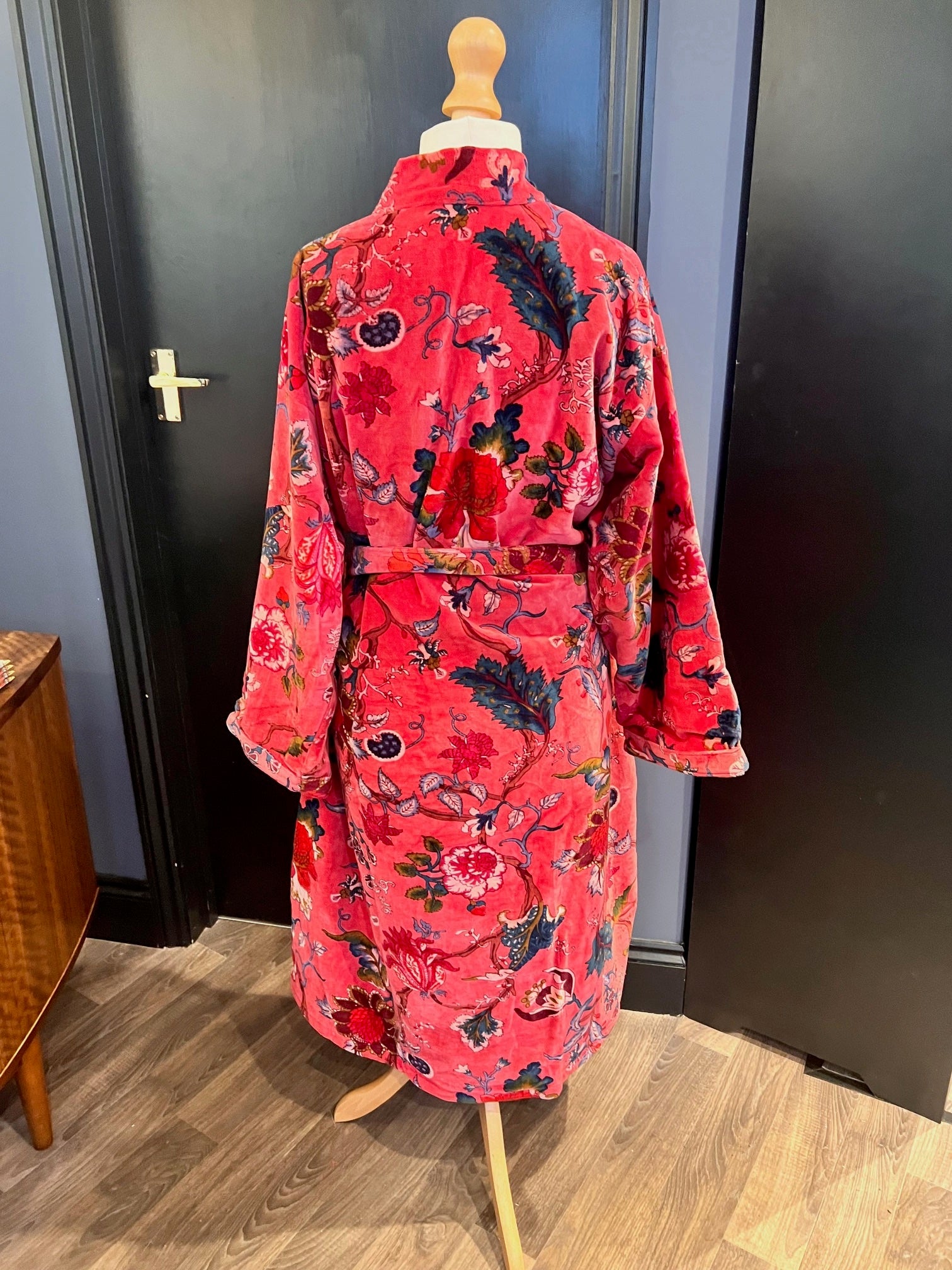 Rose Pink Botanical Velvet Robe
