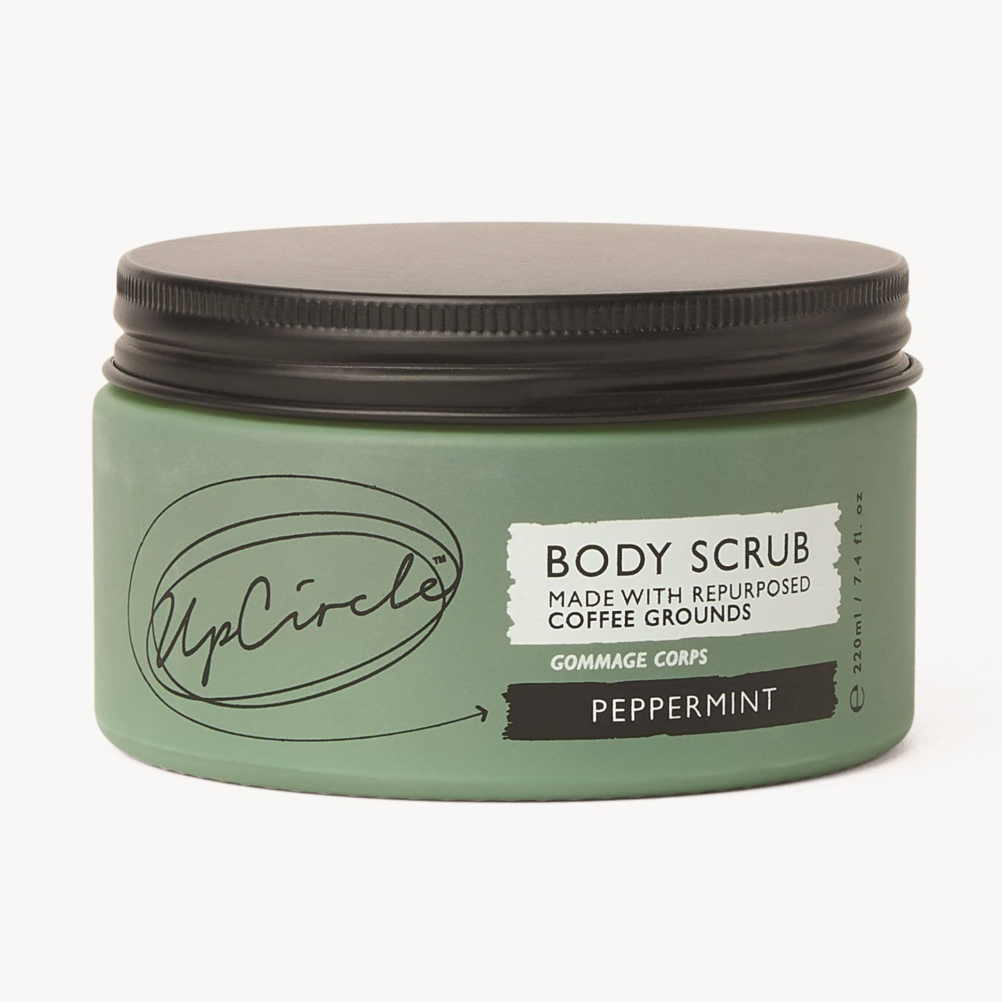 Vegan Eco Peppermint Body Scrub with Coffee + Shea Butter for Summer: 220ml