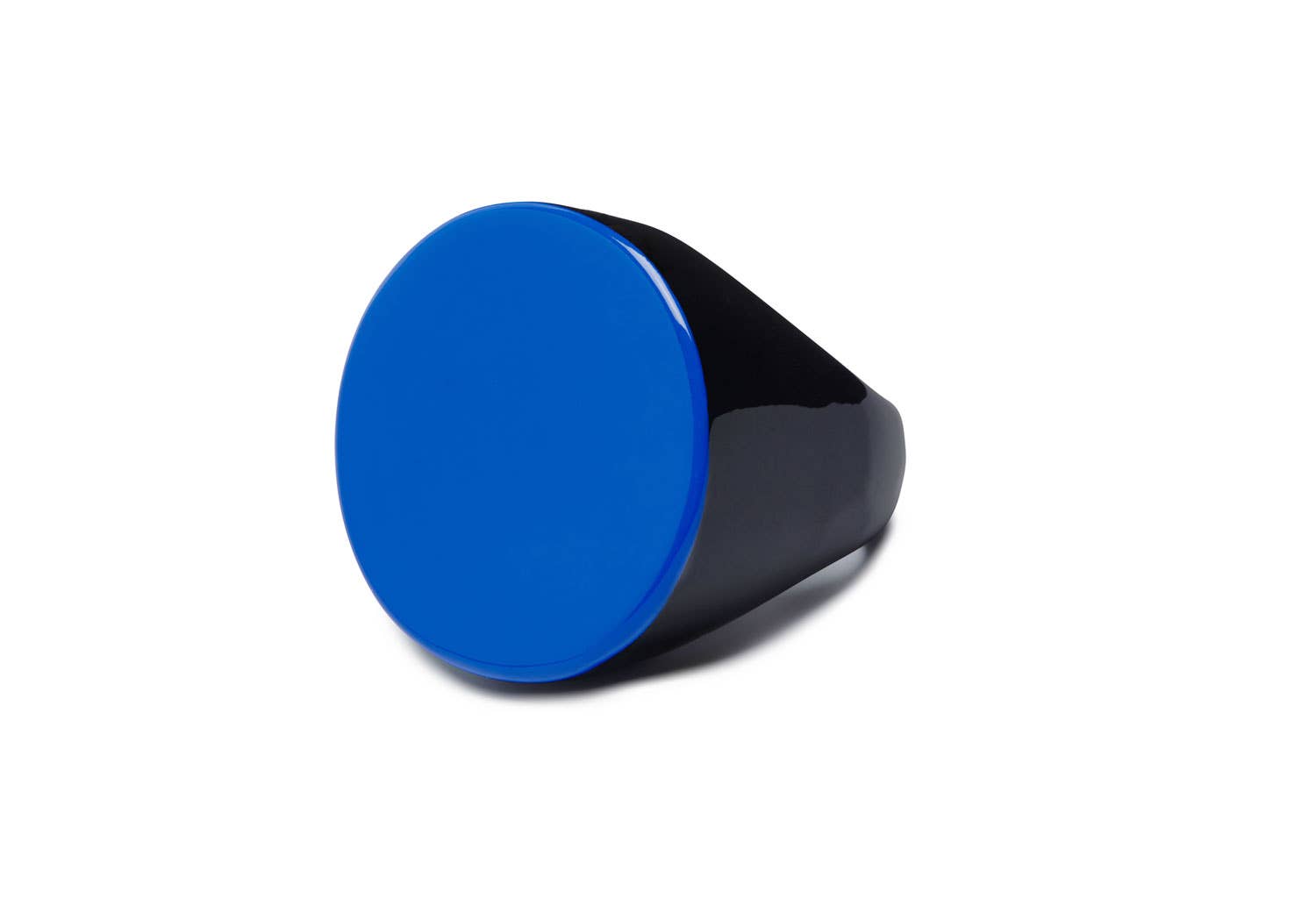 Handmade Bright Blue Round Horn Ring jewelry Gift for women
: L