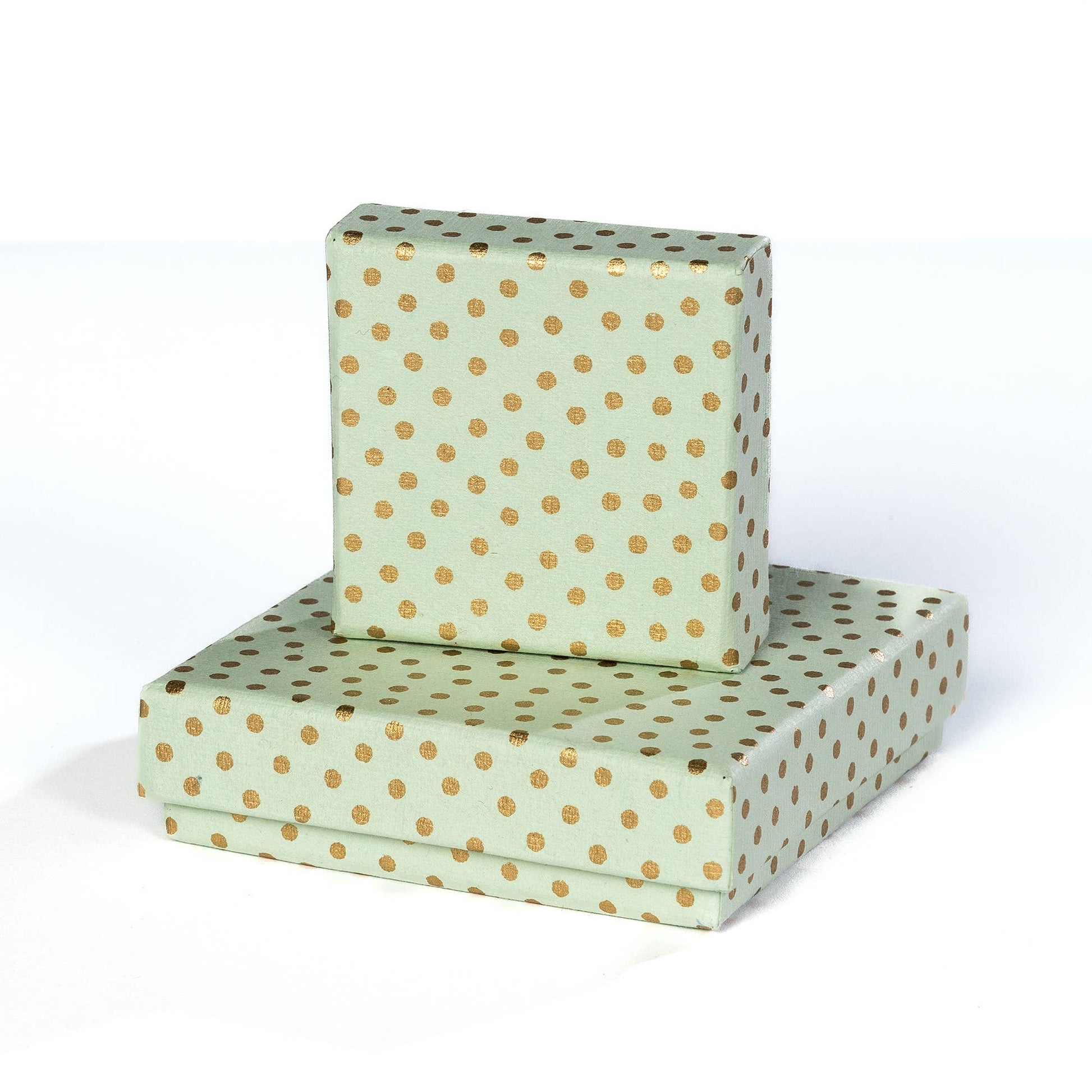 Green/Gold Dots Jewellery Box: Large