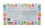 Back of a chocolate bar packaging with colorful cat illustrations and text.