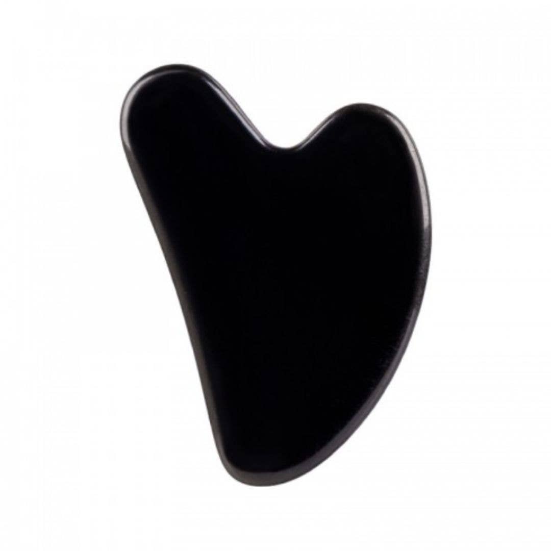 Black Obsidian Gua Sha with Velvet Pouch