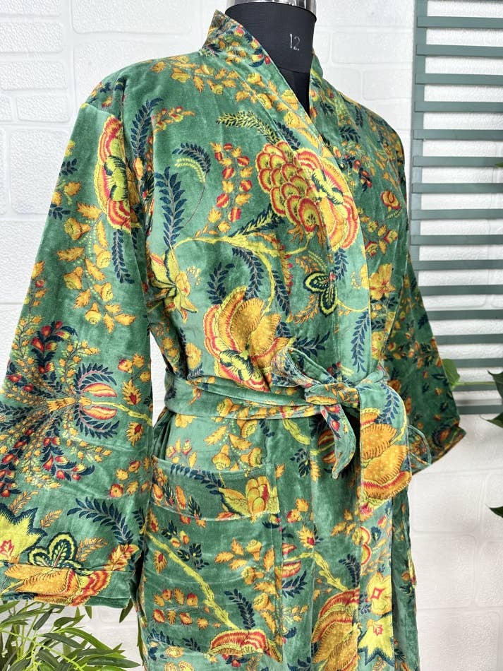 Emerald Green Luxury Velvet Robe