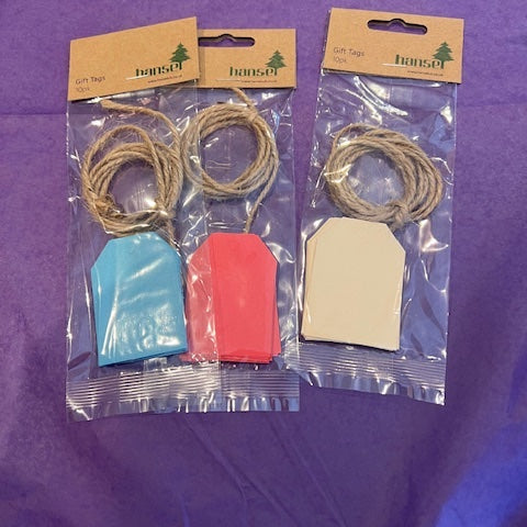 Eco Gift Tags x 10 - All colours