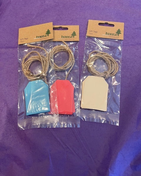 Eco Gift Tags x 10 - All colours