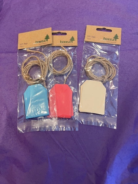 Eco Gift Tags x 10 - All colours