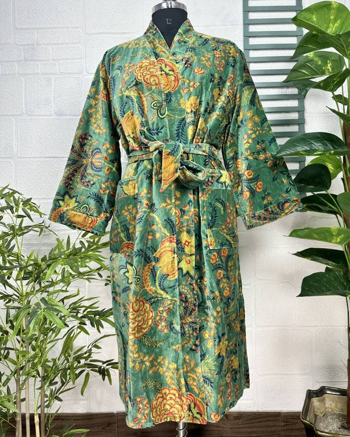 Emerald Green Luxury Velvet Robe