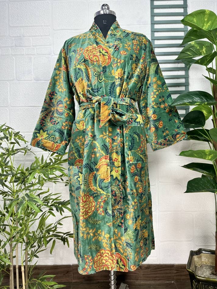 Emerald Green Luxury Velvet Robe