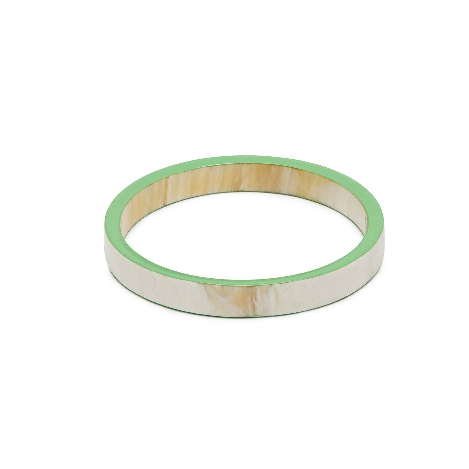 Slim mint and white Natural Bangle