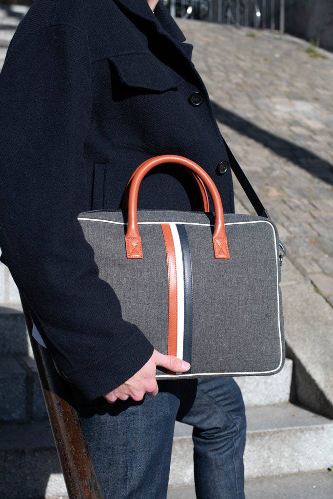 Enzo Large Grey Computer Bag