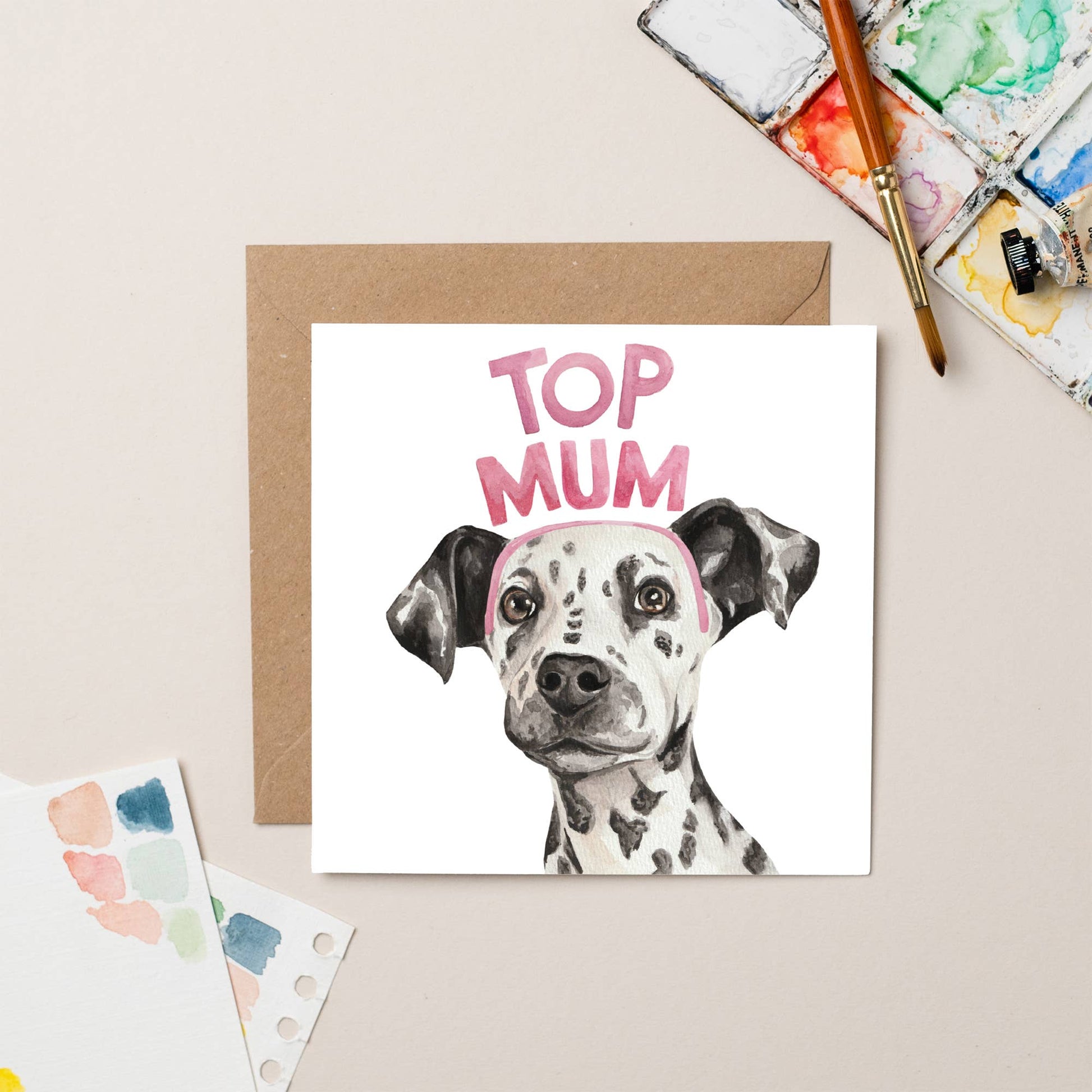 Top Mum Dalmatian card