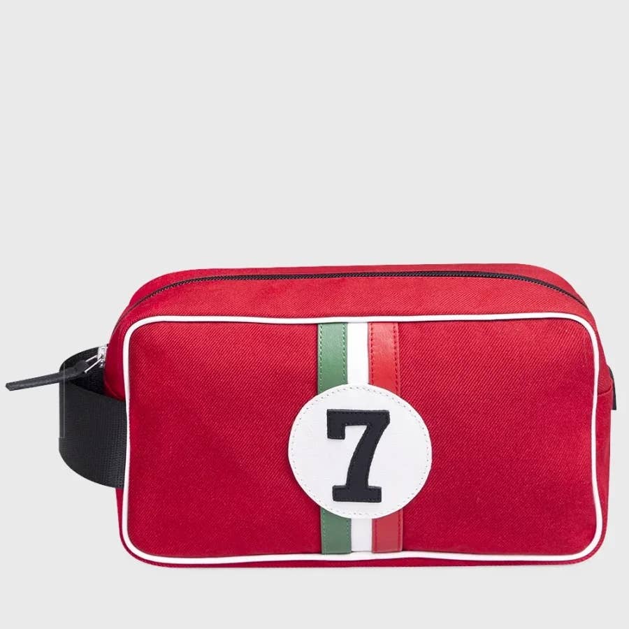 No 7 Red Patterned toiletry bag