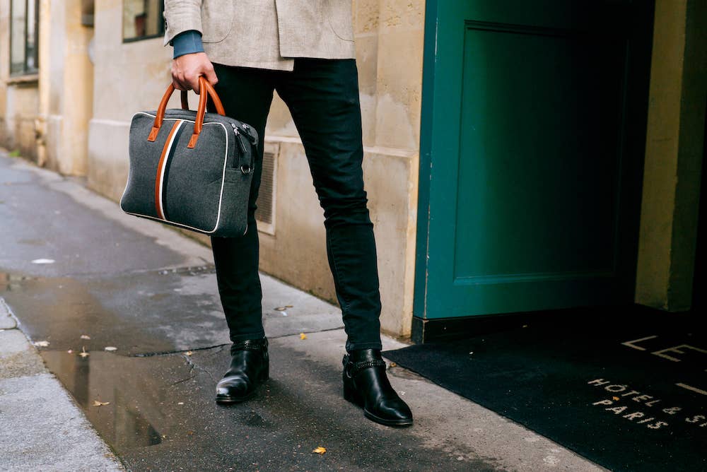 Enzo Large Grey Computer Bag